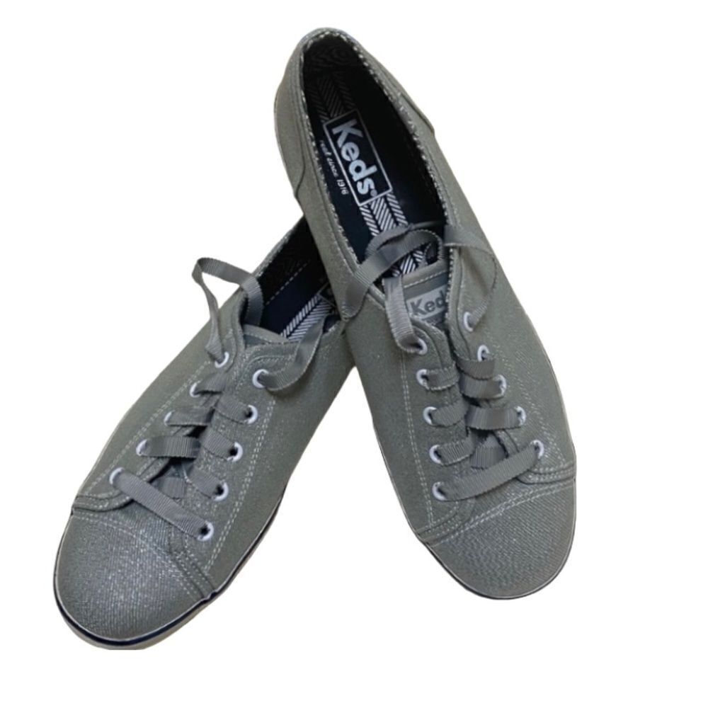 Keds Women’s Sparkly Silver Sneakers Box Included